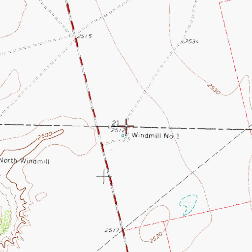 Topographic Map of Windmill Number One, TX
