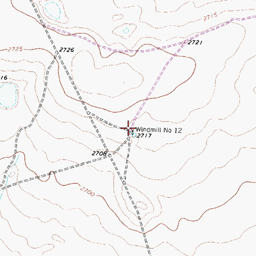 Topographic Map of Windmill Number Twelve, TX