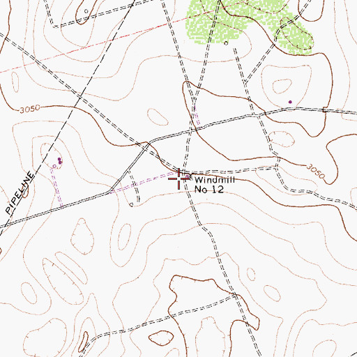 Topographic Map of Windmill Number Twelve, TX