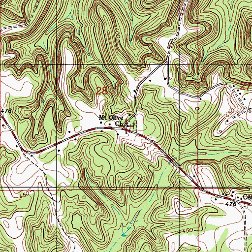 Topographic Map of Mount Olive Church, AL