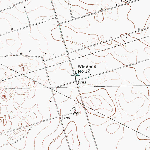 Topographic Map of Windmill Number Twelve, TX