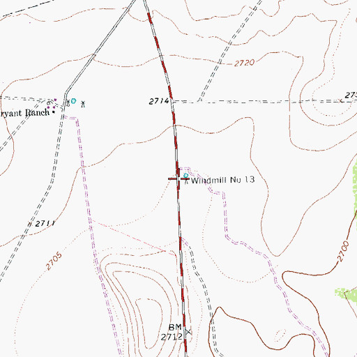 Topographic Map of Windmill Number Thirteen, TX