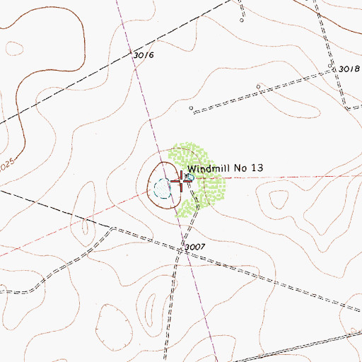 Topographic Map of Windmill Number Thirteen, TX