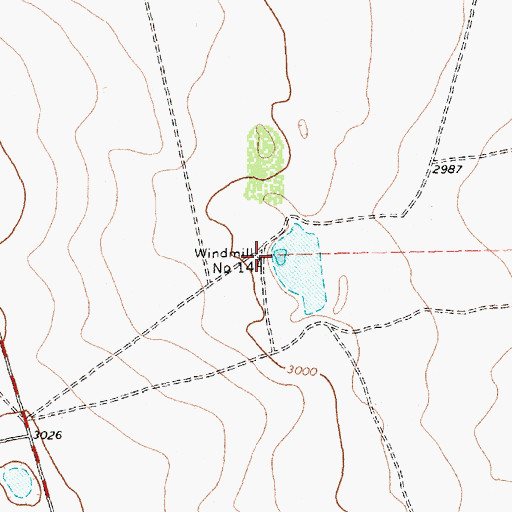 Topographic Map of Windmill Number Fourteen, TX