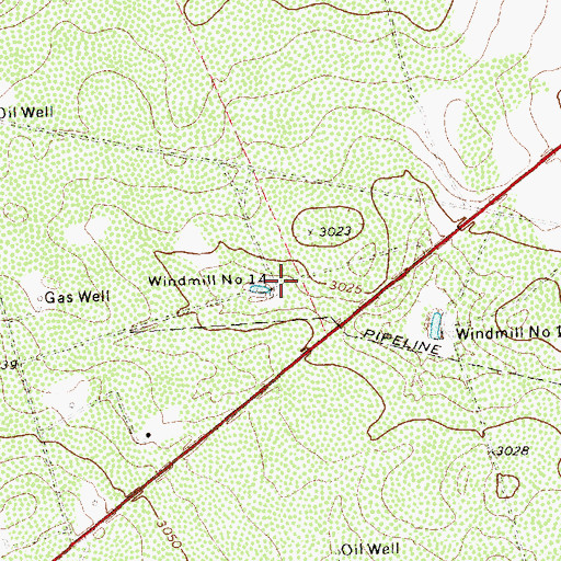 Topographic Map of Windmill Number Fourteen, TX