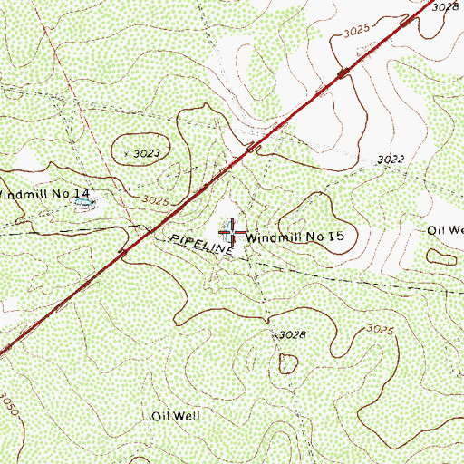 Topographic Map of Windmill Number Fifteen, TX