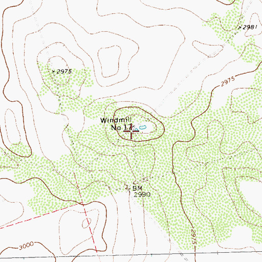 Topographic Map of Windmill Number Seventeen, TX