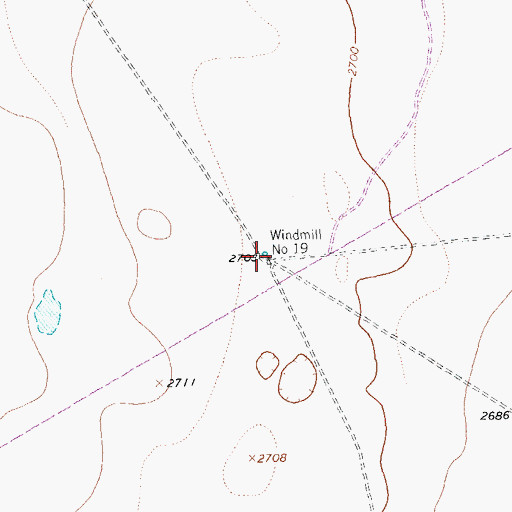 Topographic Map of Windmill Number Nineteen, TX