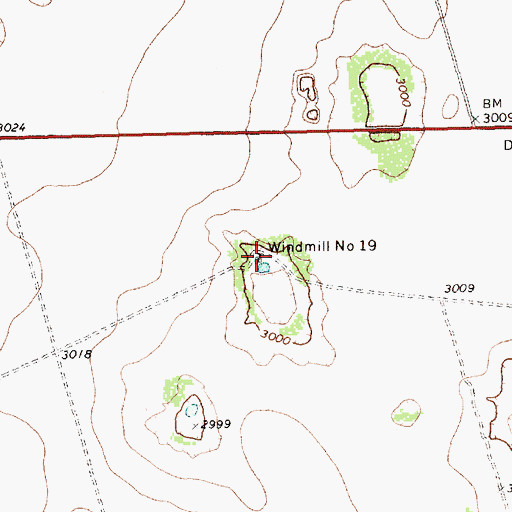 Topographic Map of Windmill Number Nineteen, TX