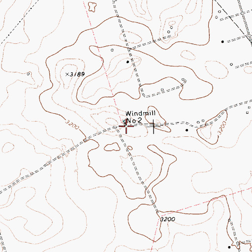 Topographic Map of Windmill Number Two, TX