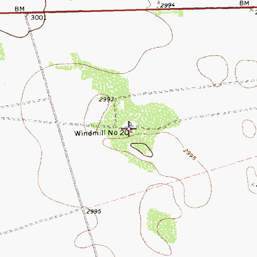 Topographic Map of Windmill Number Twenty, TX