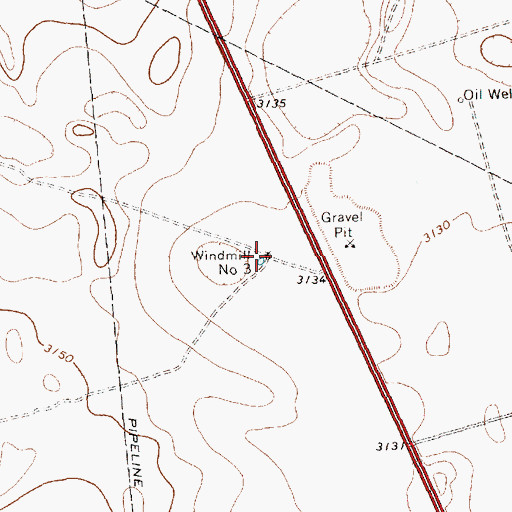 Topographic Map of Windmill Number Three, TX