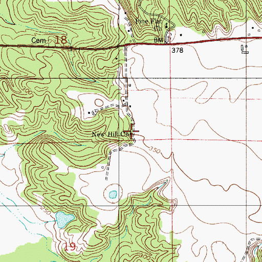 Topographic Map of New Hill Church, AL