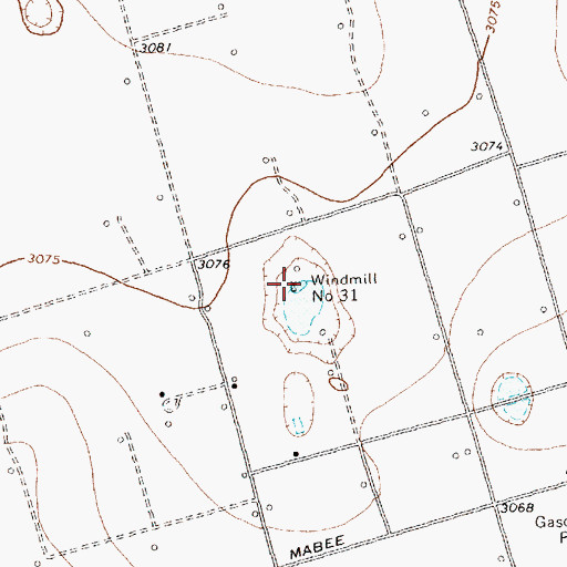 Topographic Map of Windmill Number Thirtyone, TX