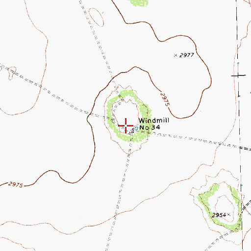Topographic Map of Windmill Number Thirtyfour, TX