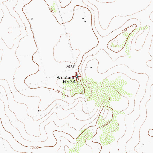 Topographic Map of Windmill Number Thirtyfour, TX