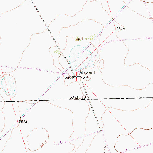 Topographic Map of Windmill Number Four, TX