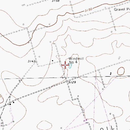 Topographic Map of Windmill Number Four, TX
