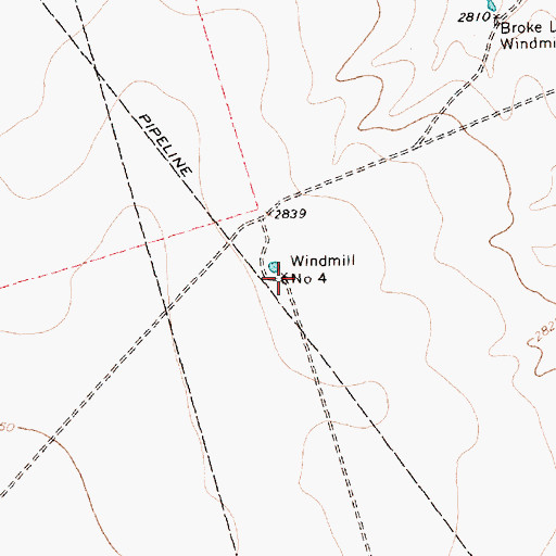 Topographic Map of Windmill Number Four, TX