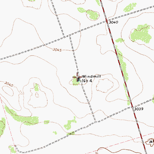 Topographic Map of Windmill Number Four, TX