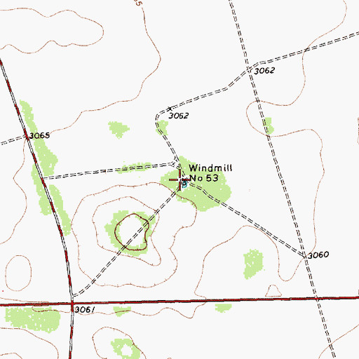 Topographic Map of Windmill Number Fiftythree, TX