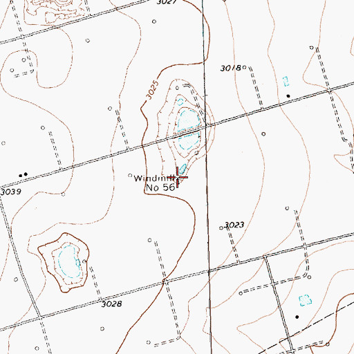 Topographic Map of Windmill Number Fiftysix, TX