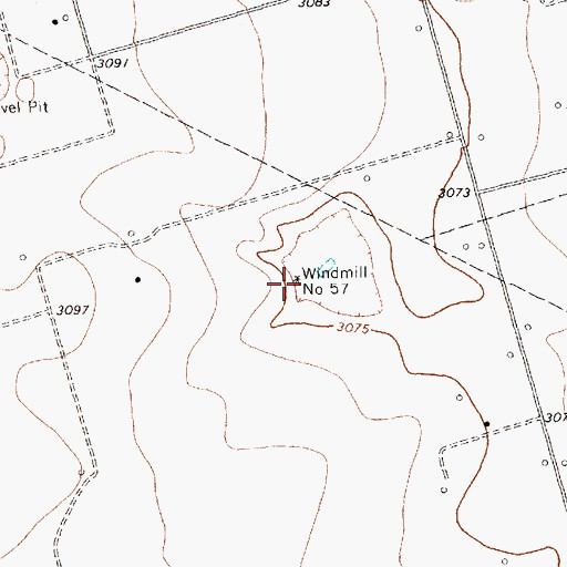 Topographic Map of Windmill Number Fiftyseven, TX