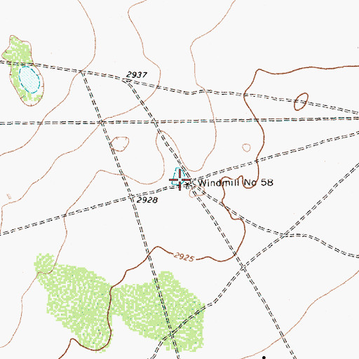 Topographic Map of Windmill Number Fiftyeight, TX
