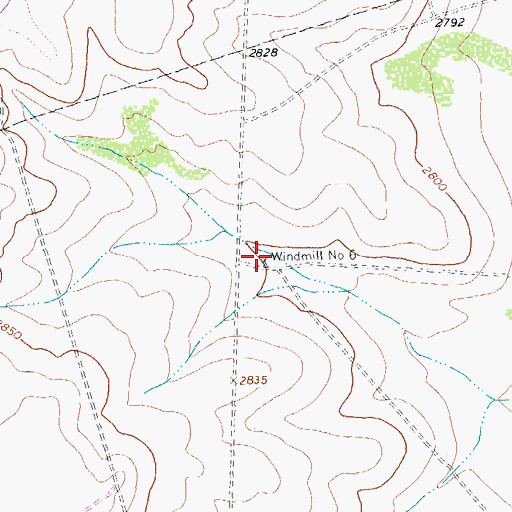Topographic Map of Windmill Number Six, TX