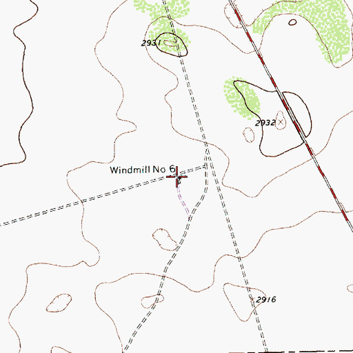 Topographic Map of Windmill Number Six, TX