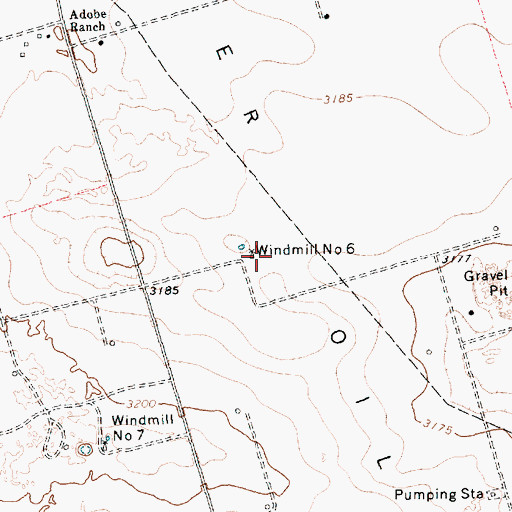 Topographic Map of Windmill Number Six, TX