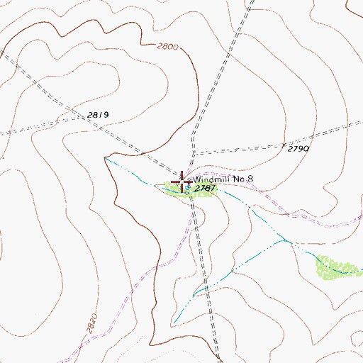 Topographic Map of Windmill Number Eight, TX