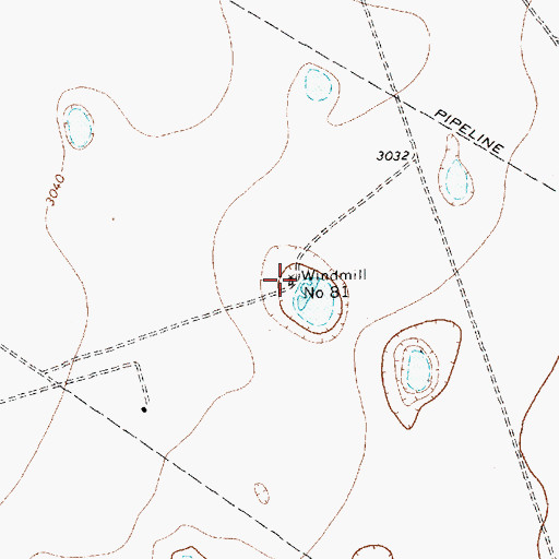 Topographic Map of Windmill Number Eightyone, TX