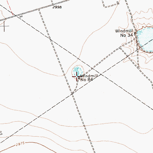 Topographic Map of Windmill Number Eightyfour, TX