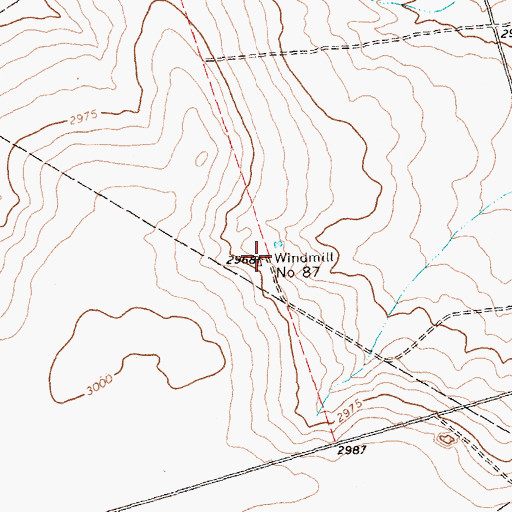 Topographic Map of Windmill Number Eightyseven, TX