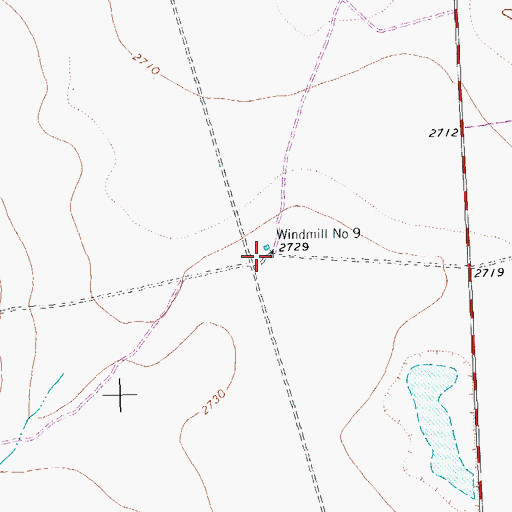 Topographic Map of Windmill Number Nine, TX