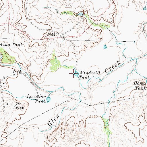 Topographic Map of Windmill Tank, TX