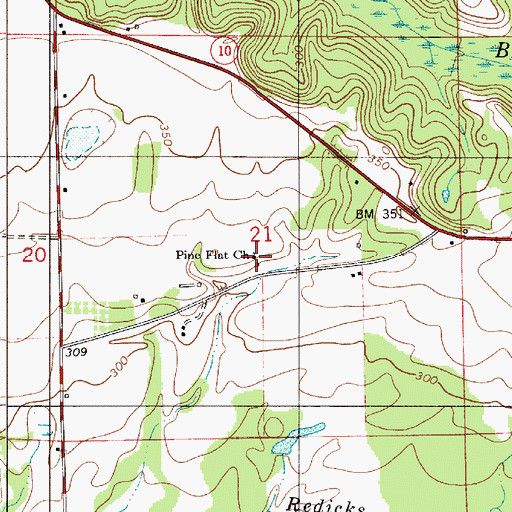 Topographic Map of Pine Flat Church, AL