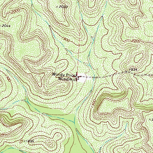 Topographic Map of Windy Point Windmill, TX