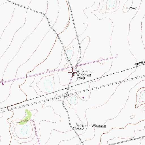 Topographic Map of Winkleman Windmill, TX