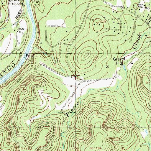 Topographic Map of Winn Ranch, TX