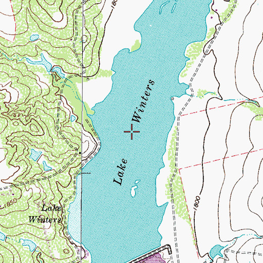 Topographic Map of Lake Winters, TX