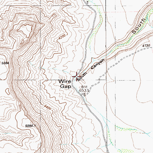 Topographic Map of Wire Gap, TX