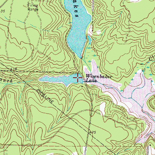 Topographic Map of Wisenbaker Lake, TX