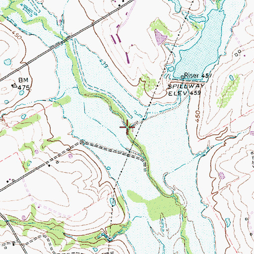Topographic Map of Wolf Branch, TX