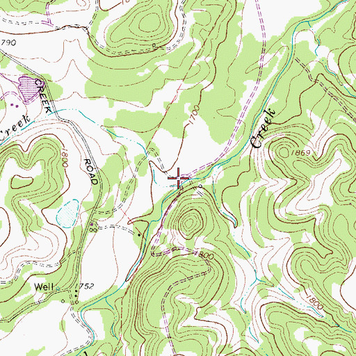 Topographic Map of Wolf Creek, TX
