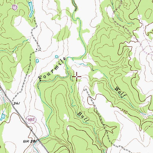 Topographic Map of Wolf Creek, TX