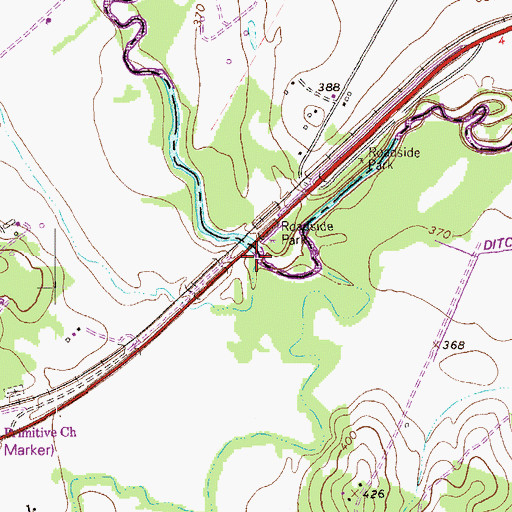 Topographic Map of Wolf Creek, TX