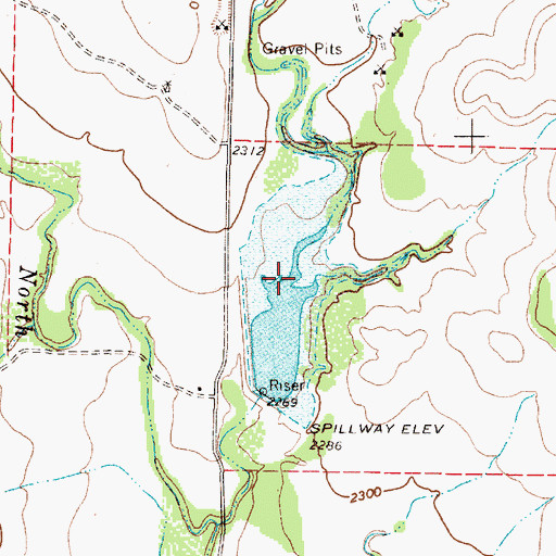 Topographic Map of Wolf Draw, TX