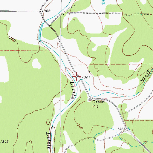 Topographic Map of Wolf Hollow, TX